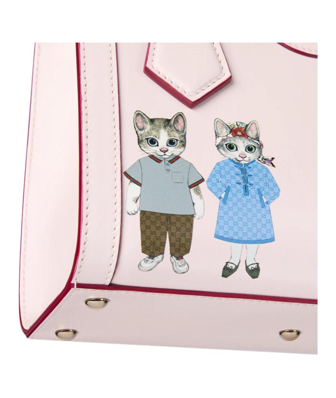 GUCCI Розовая кожаная сумка через плечо, фото 6