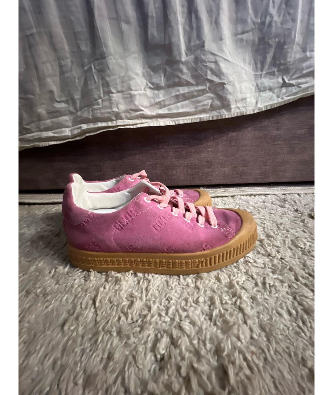 GCDS Розовые замшевые кеды, фото 5