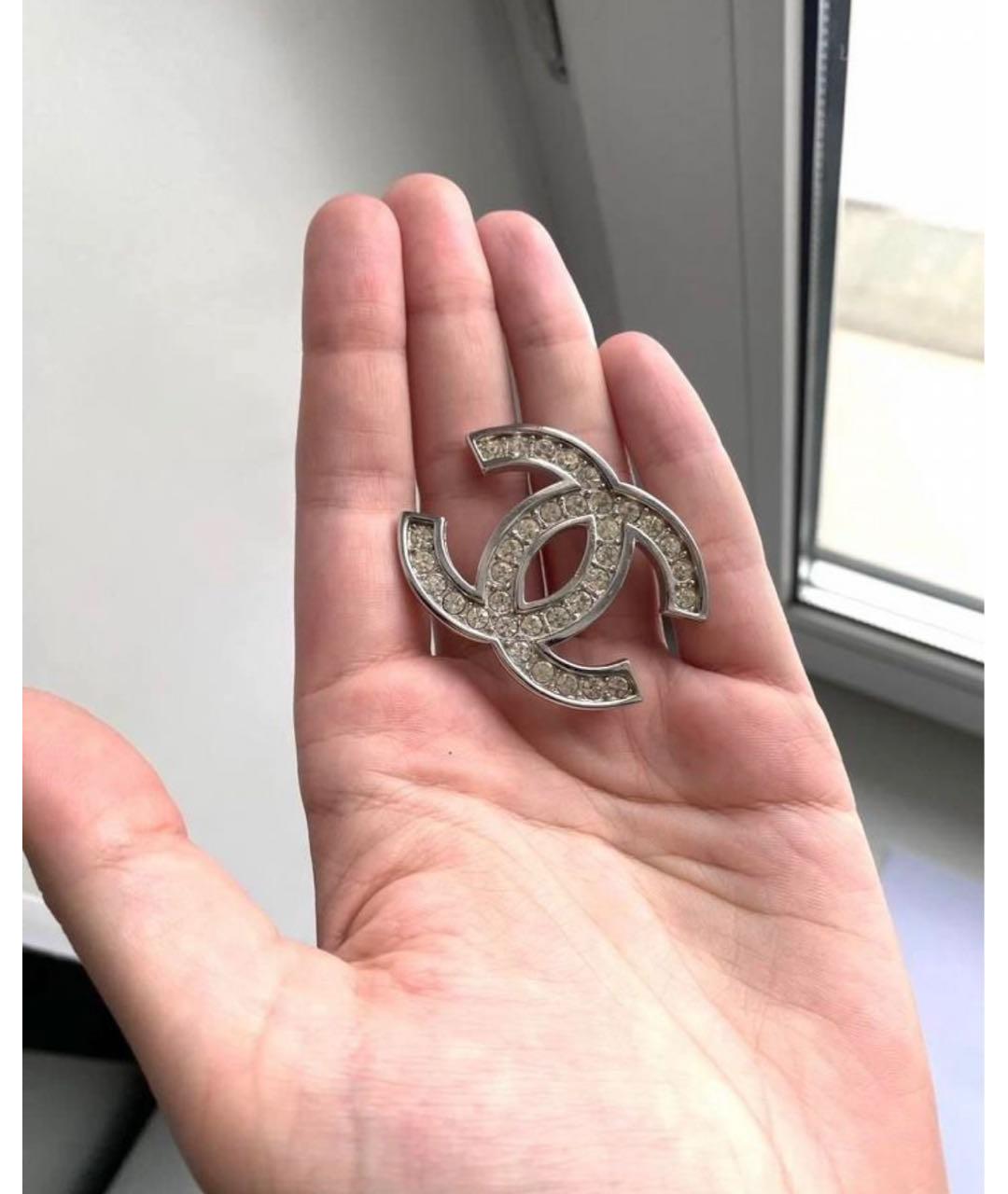 CHANEL Серебряная металлическая булавка / брошь, фото 7