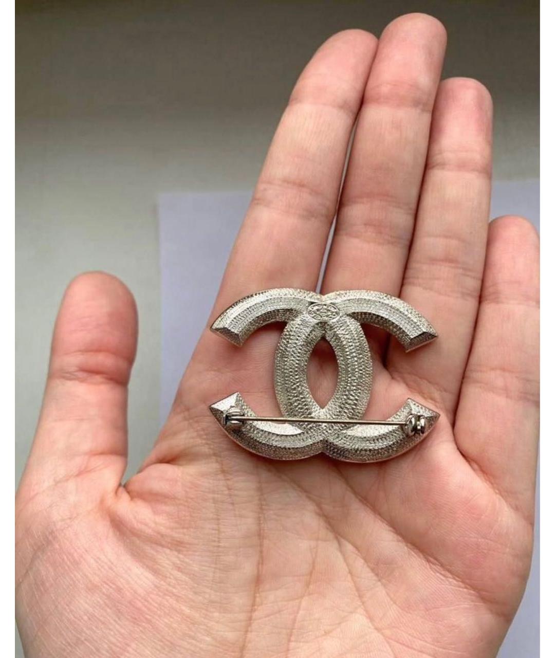CHANEL Серебряная металлическая булавка / брошь, фото 3