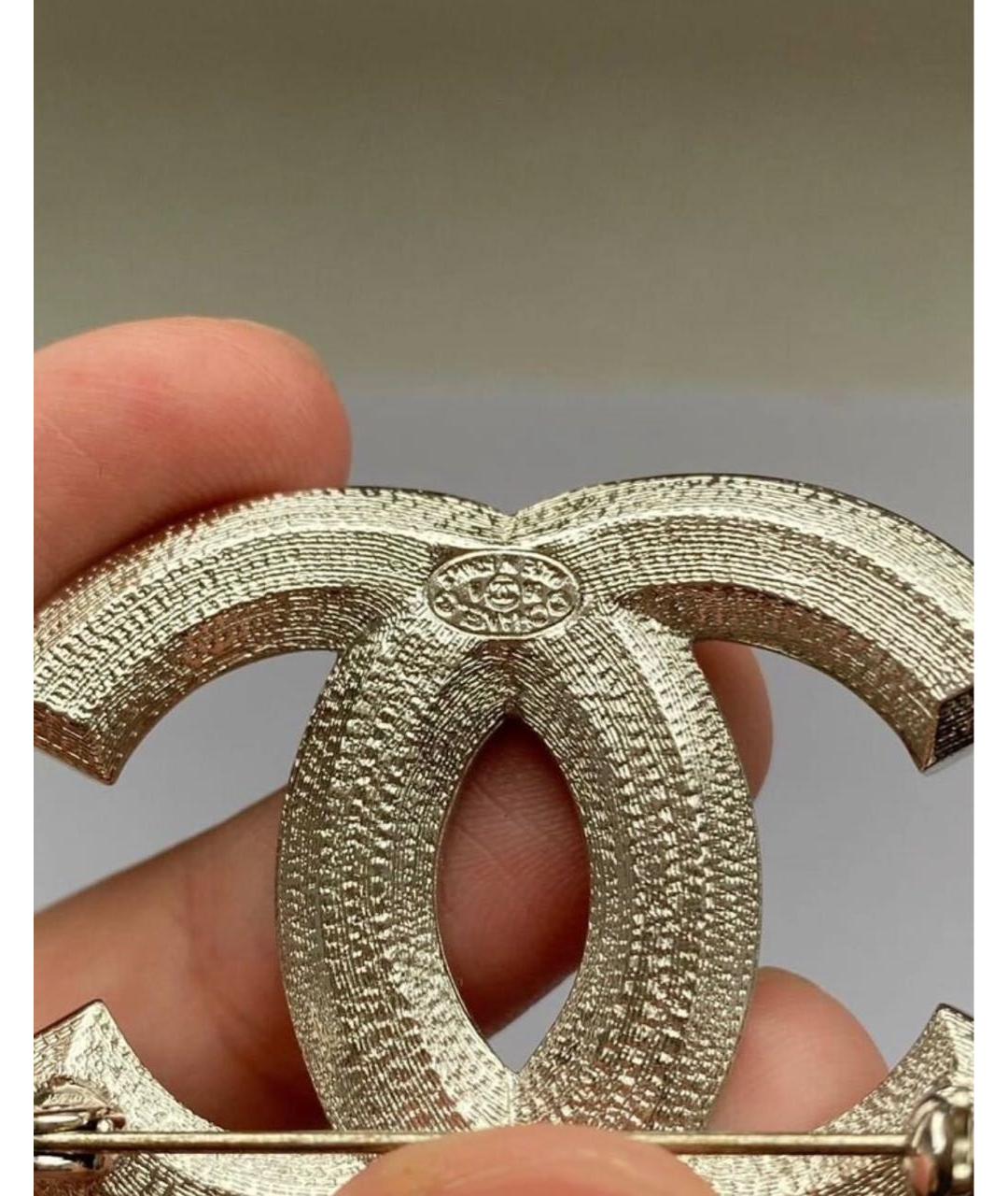 CHANEL Серебряная металлическая булавка / брошь, фото 4