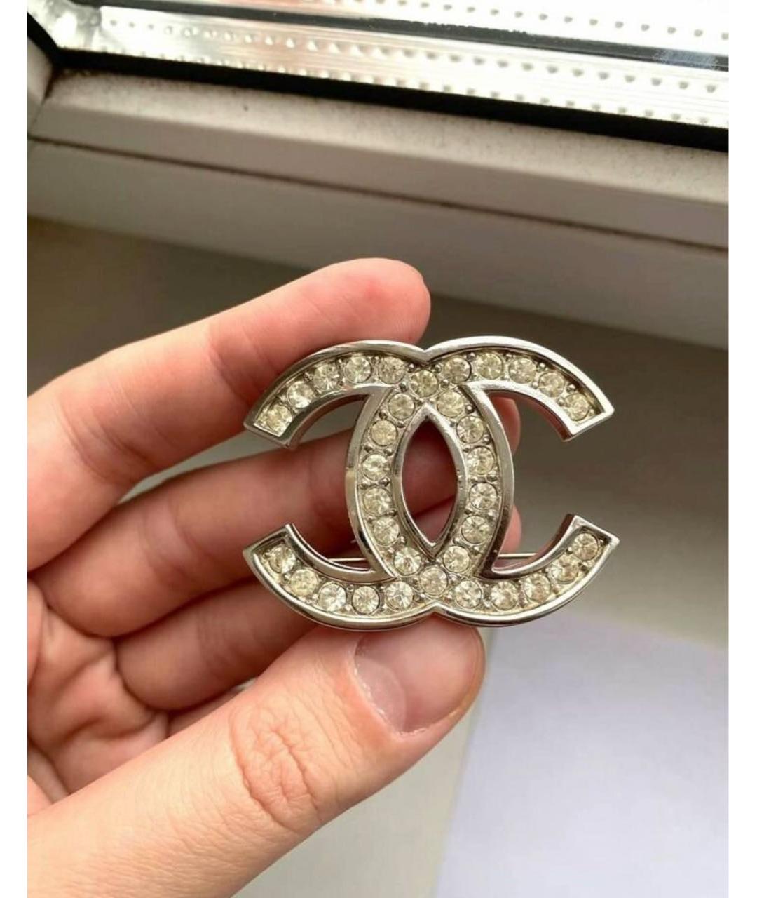 CHANEL Серебряная металлическая булавка / брошь, фото 8
