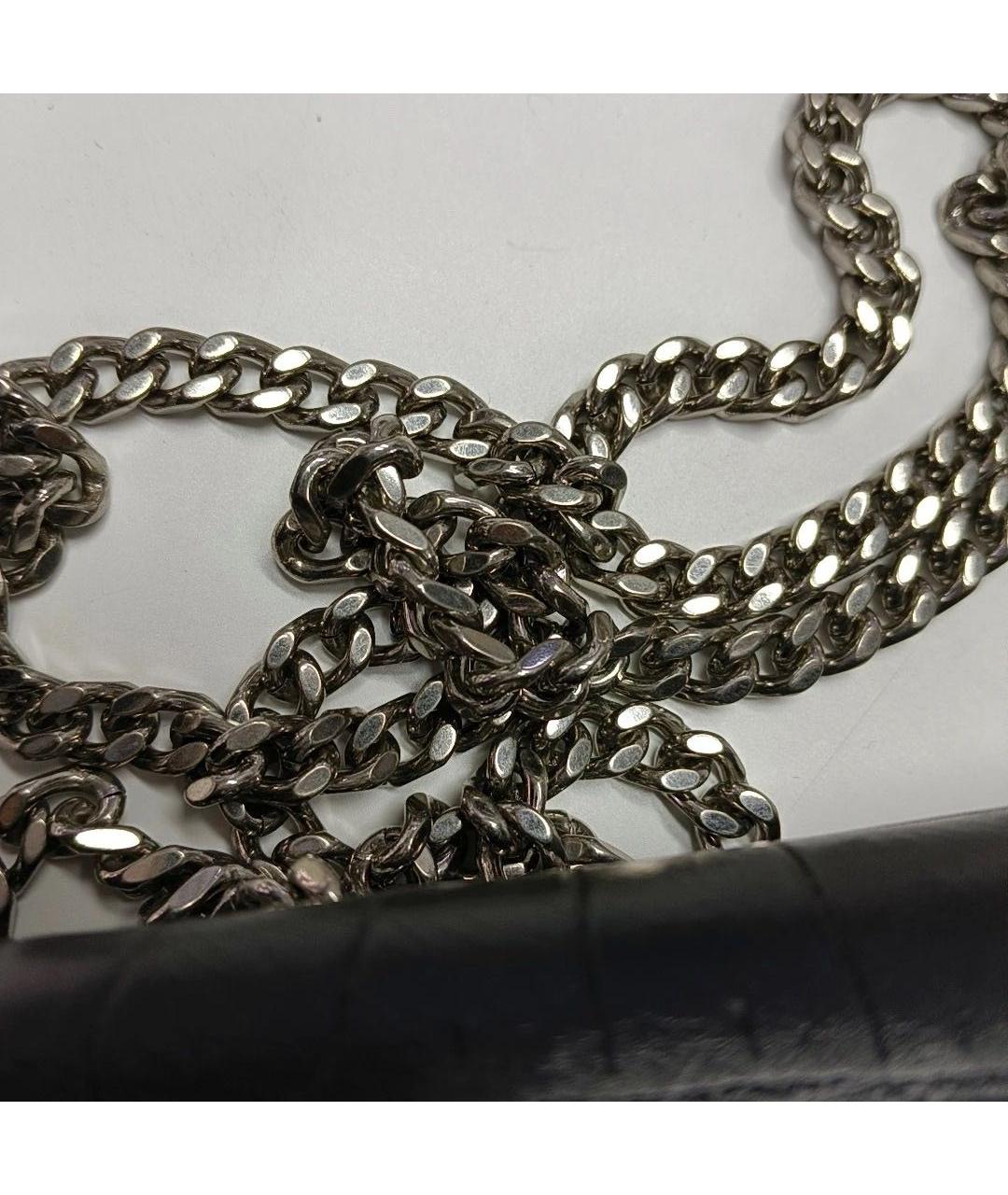 SAINT LAURENT Черная кожаная сумка через плечо, фото 8