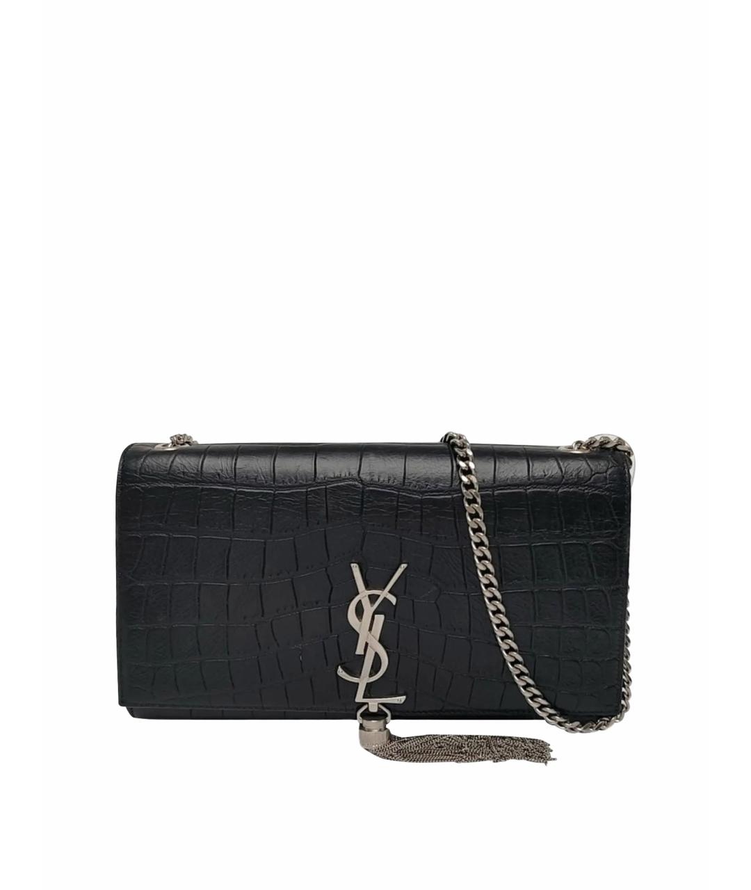 SAINT LAURENT Черная кожаная сумка через плечо, фото 1