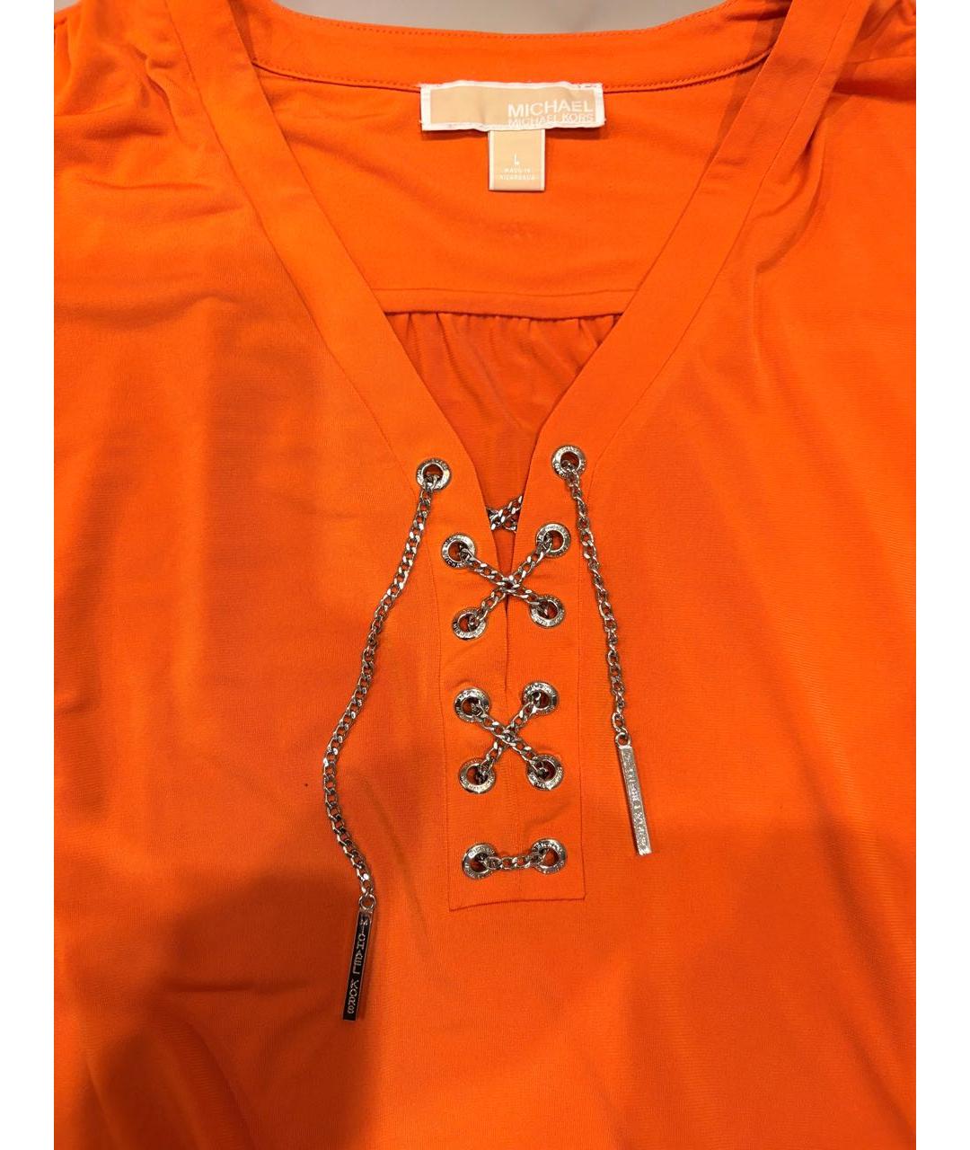 MICHAEL KORS Оранжевая полиэстеровая блузы, фото 3