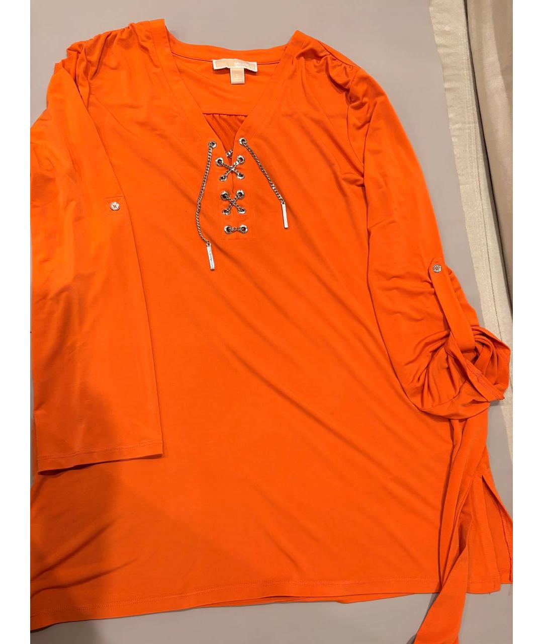MICHAEL KORS Оранжевая полиэстеровая блузы, фото 8