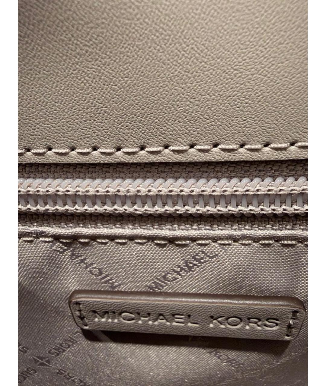 MICHAEL KORS Серебряная кожаная сумка через плечо, фото 5