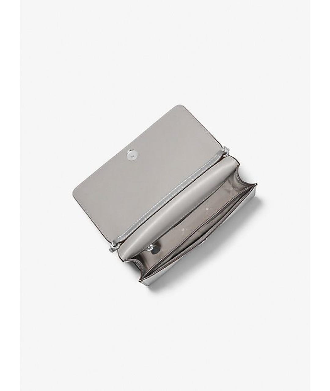 MICHAEL KORS Серебряная кожаная сумка через плечо, фото 2