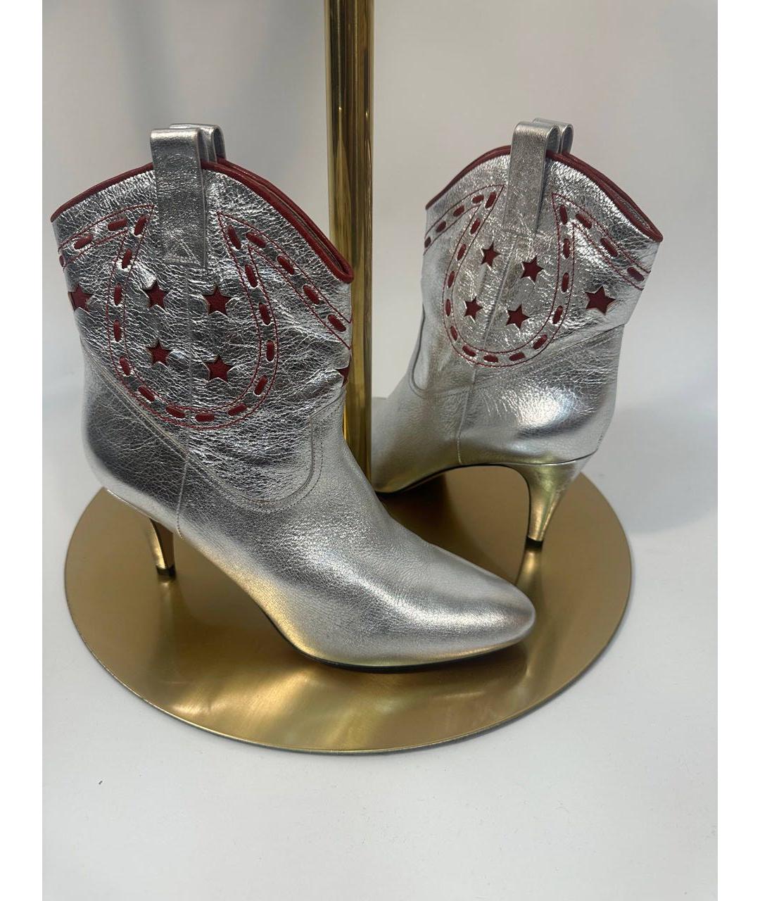 MARC JACOBS Серебряные кожаные ботильоны, фото 8