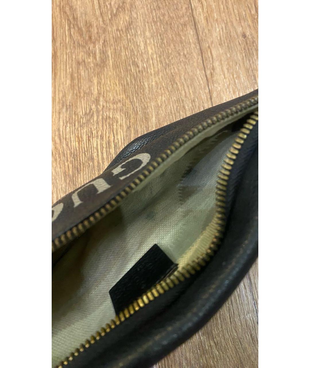 GUCCI Черная кожаная поясная сумка, фото 5