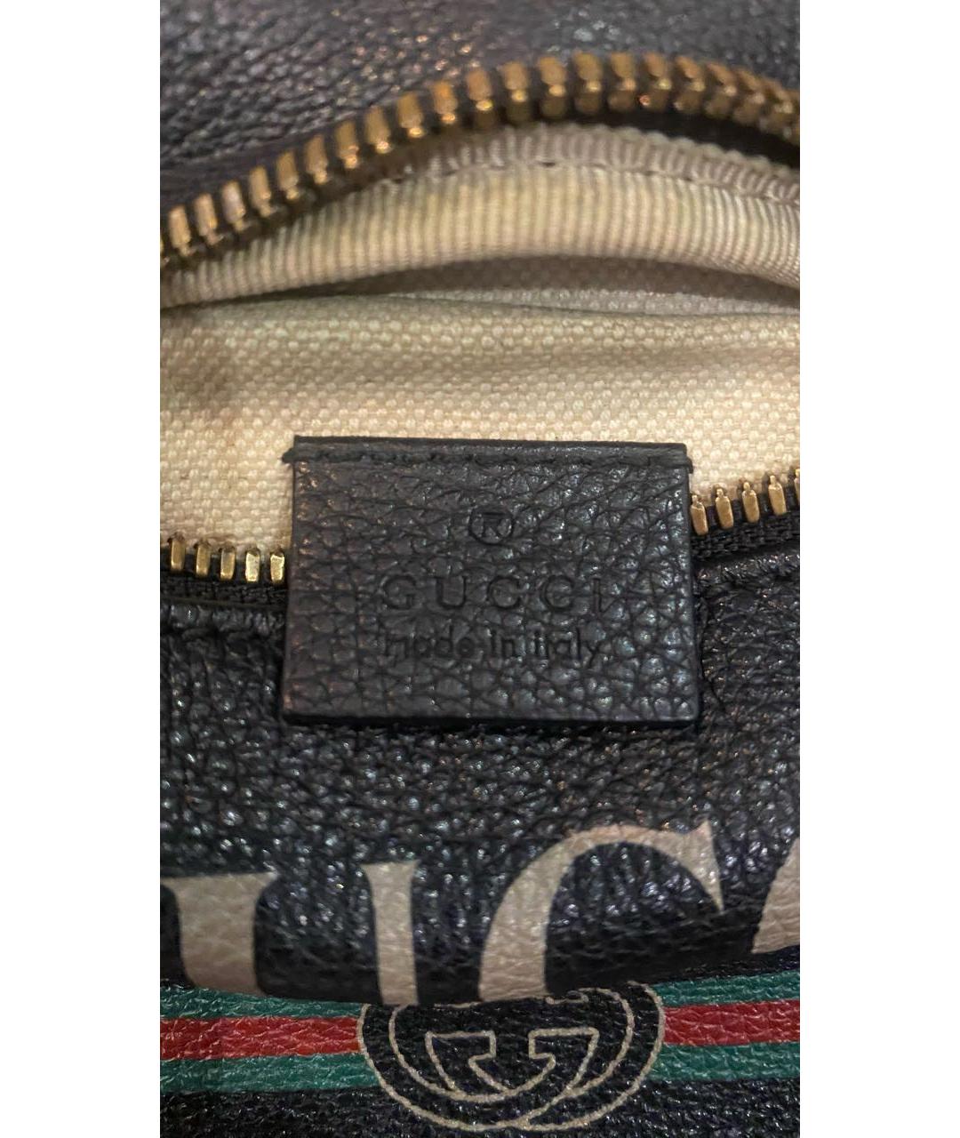 GUCCI Черная кожаная поясная сумка, фото 4