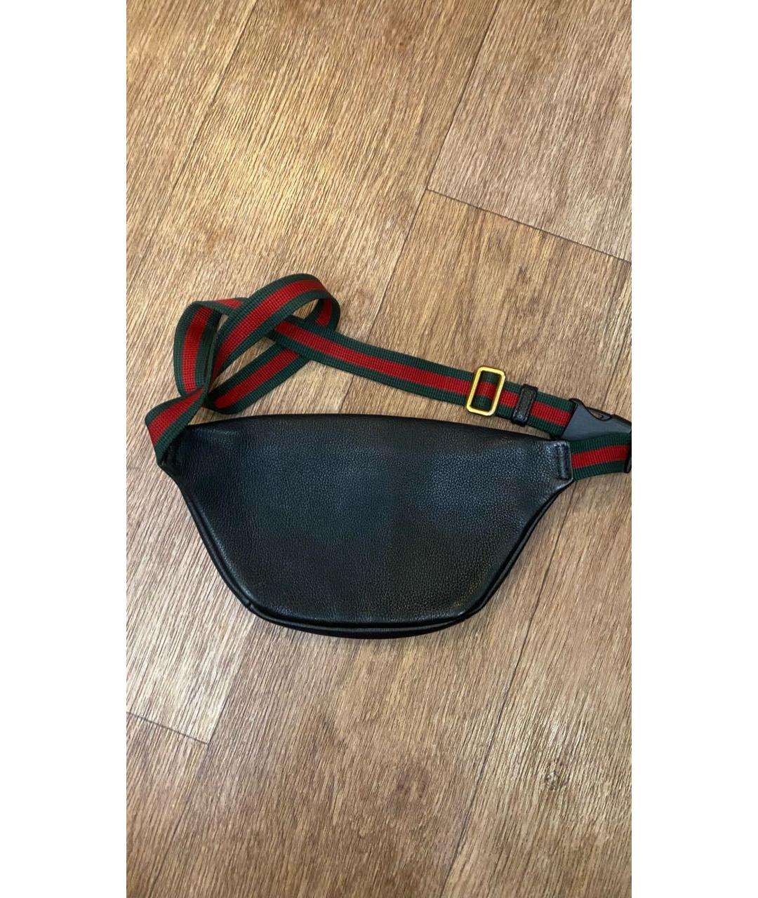 GUCCI Черная кожаная поясная сумка, фото 3