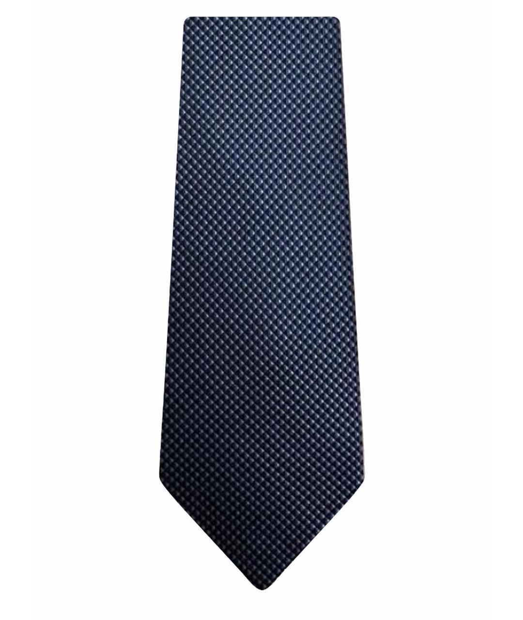 SAINT LAURENT Синий шелковый галстук, фото 1