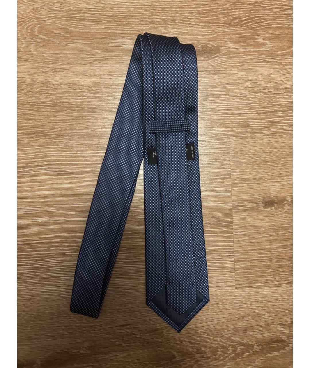 SAINT LAURENT Синий шелковый галстук, фото 2