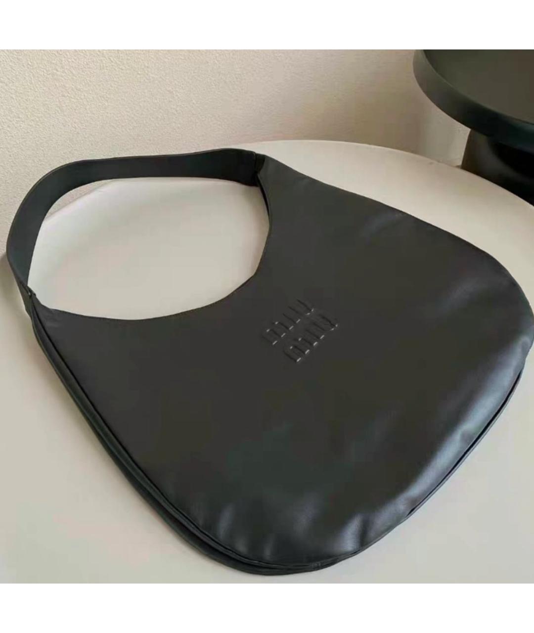 MIU MIU Черная кожаная сумка тоут, фото 7