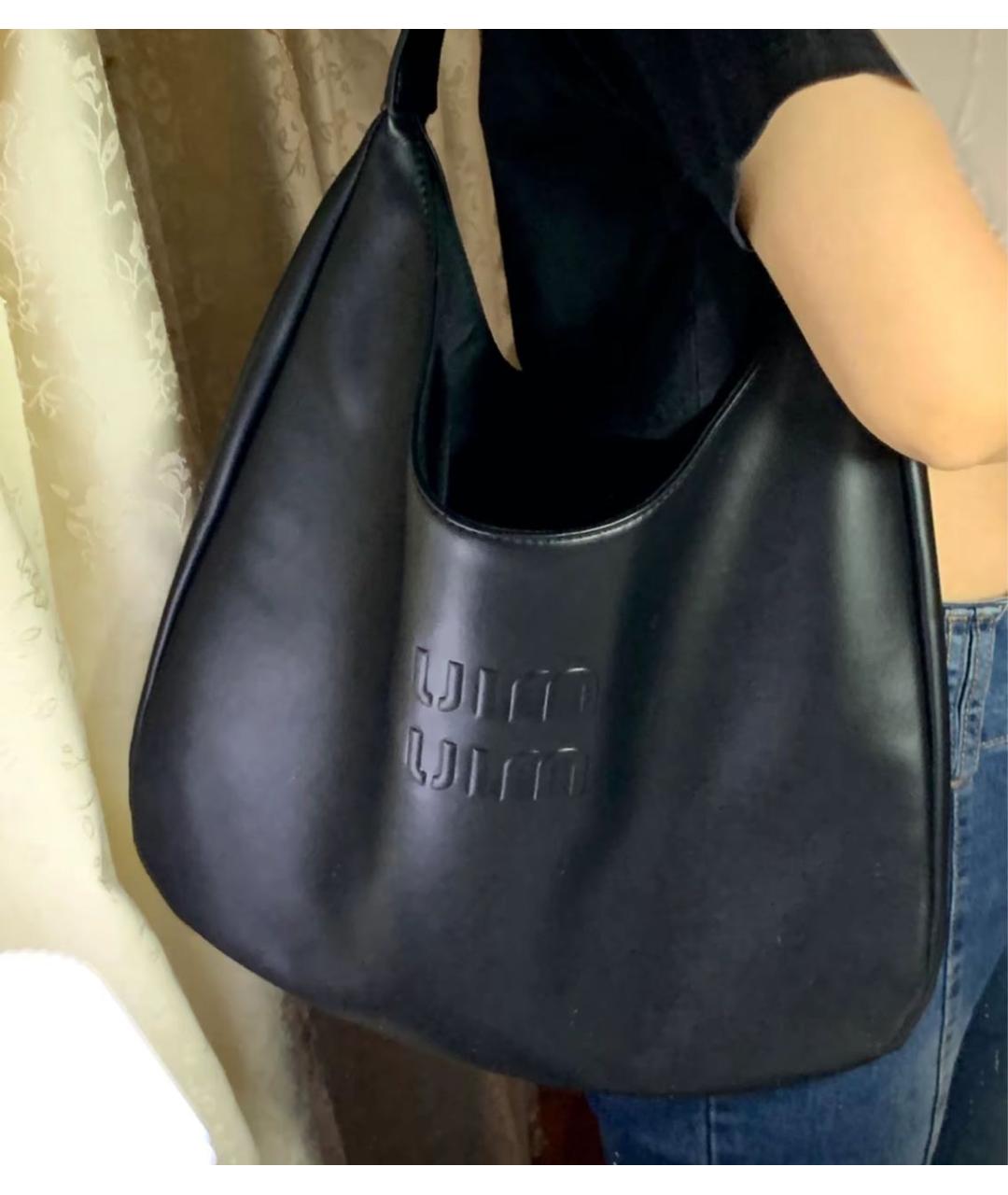 MIU MIU Черная кожаная сумка тоут, фото 5