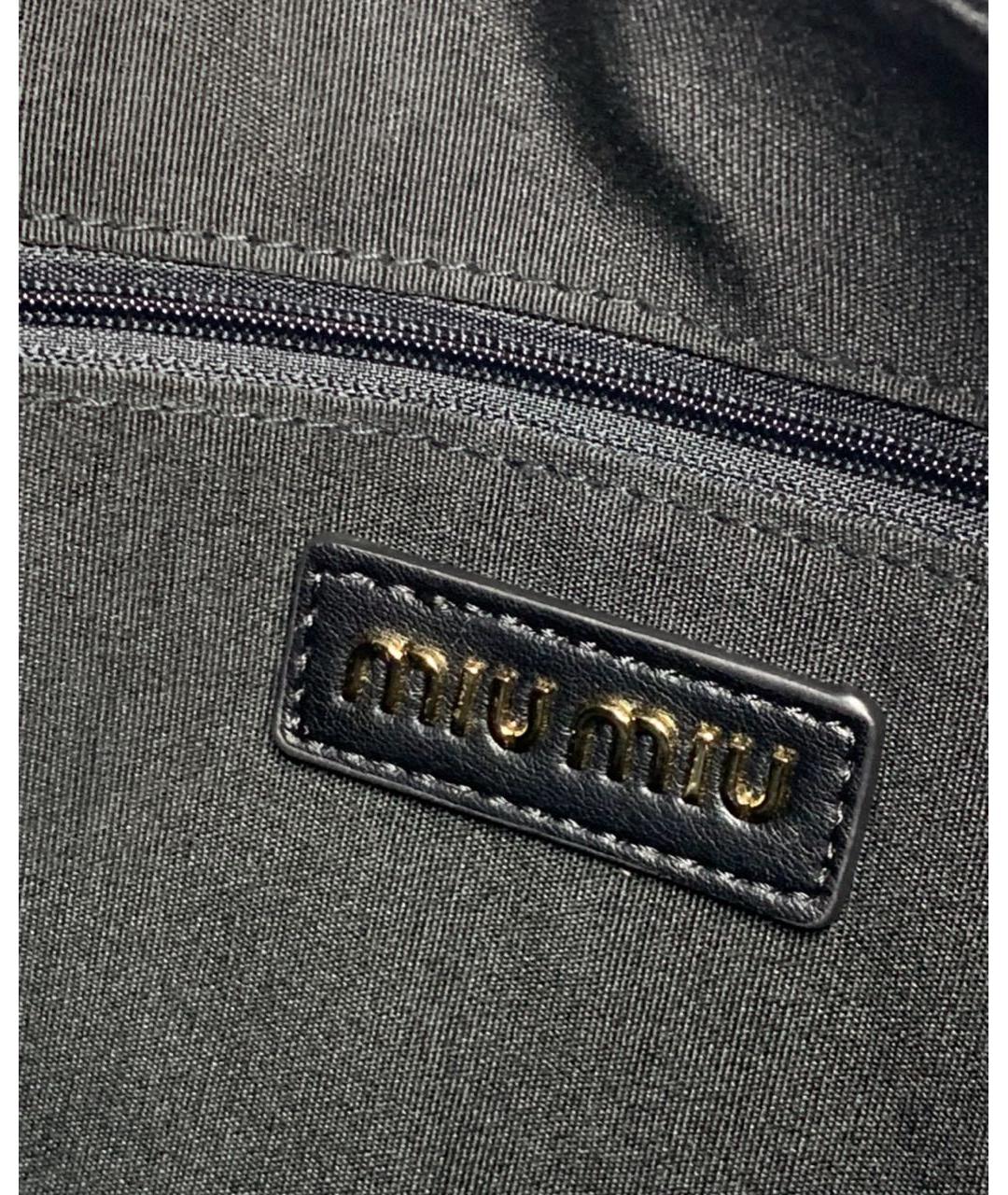 MIU MIU Черная кожаная сумка тоут, фото 8