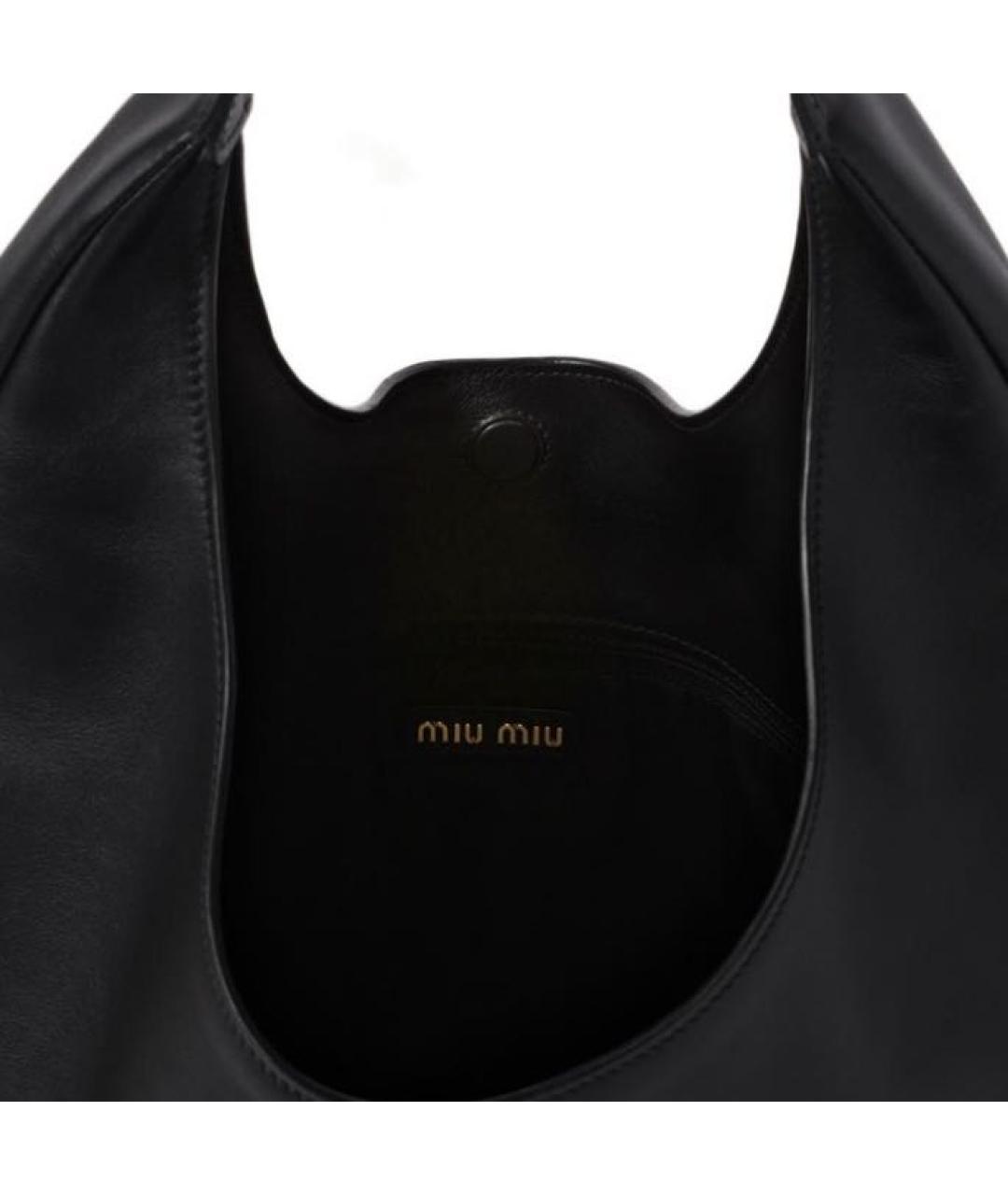 MIU MIU Черная кожаная сумка тоут, фото 3