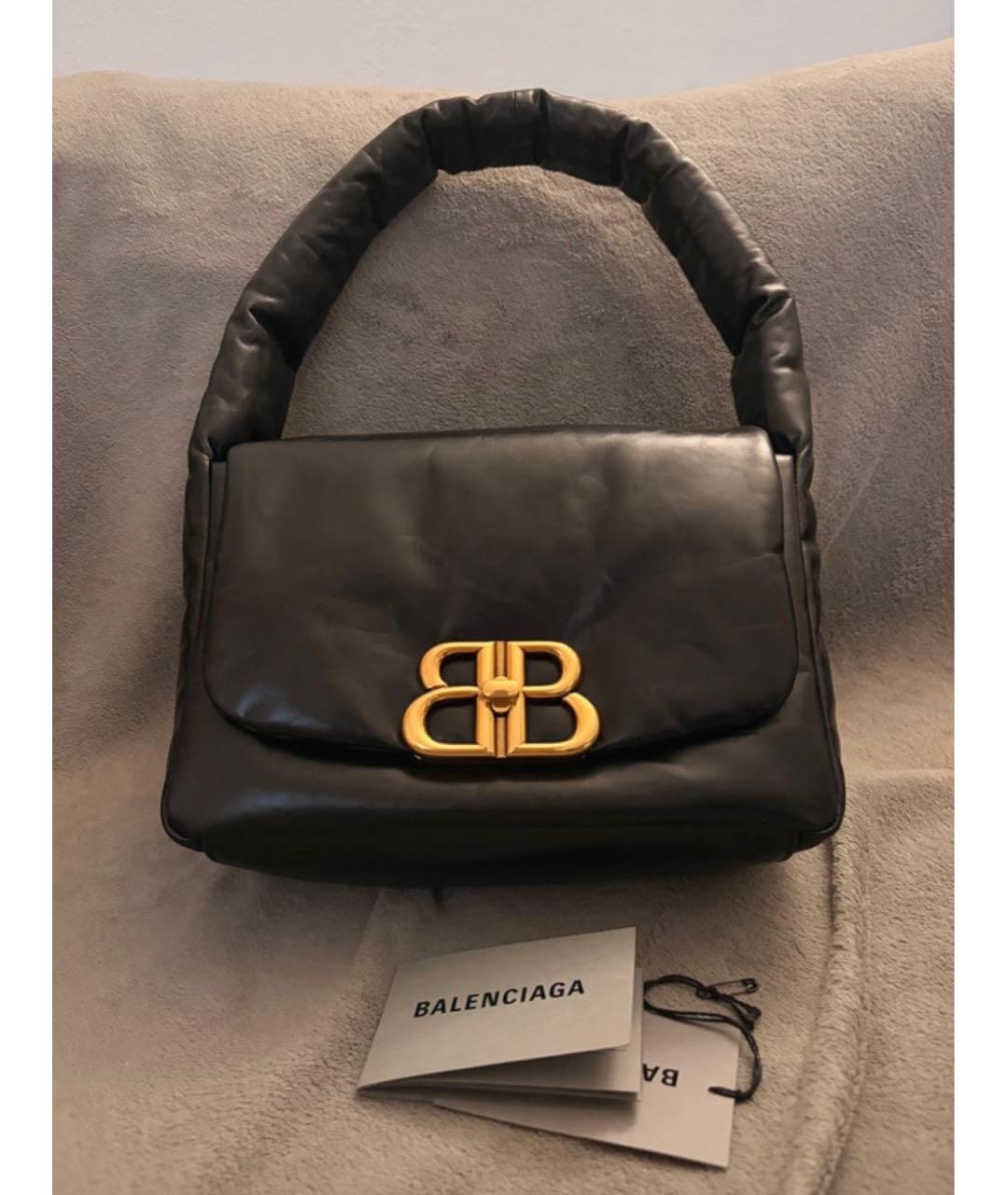 BALENCIAGA Черная кожаная сумка с короткими ручками, фото 5