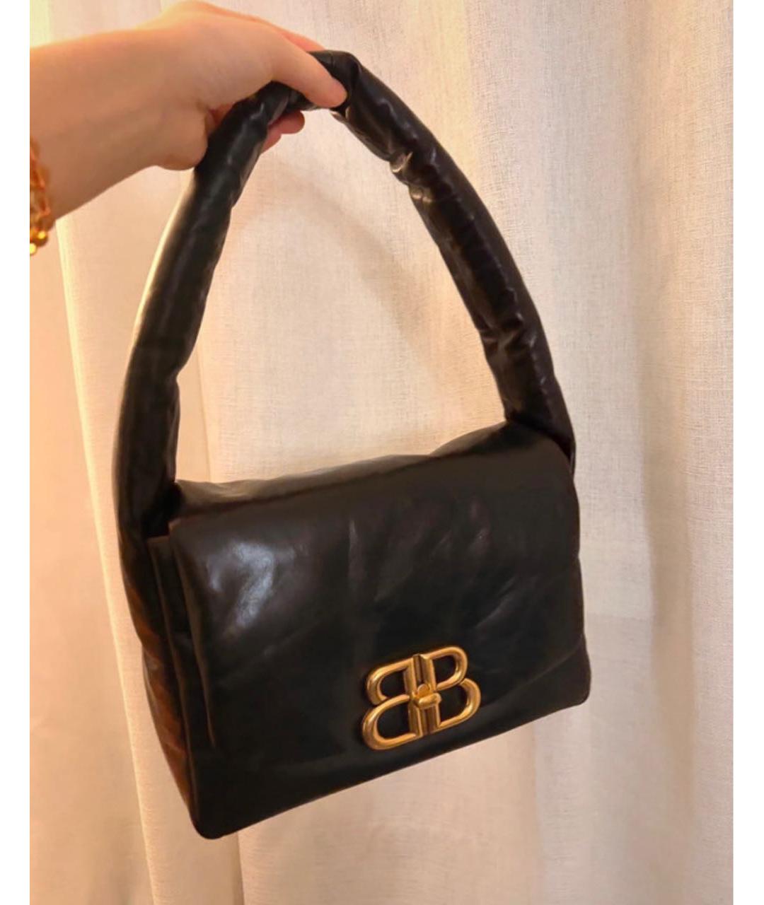 BALENCIAGA Черная кожаная сумка с короткими ручками, фото 6