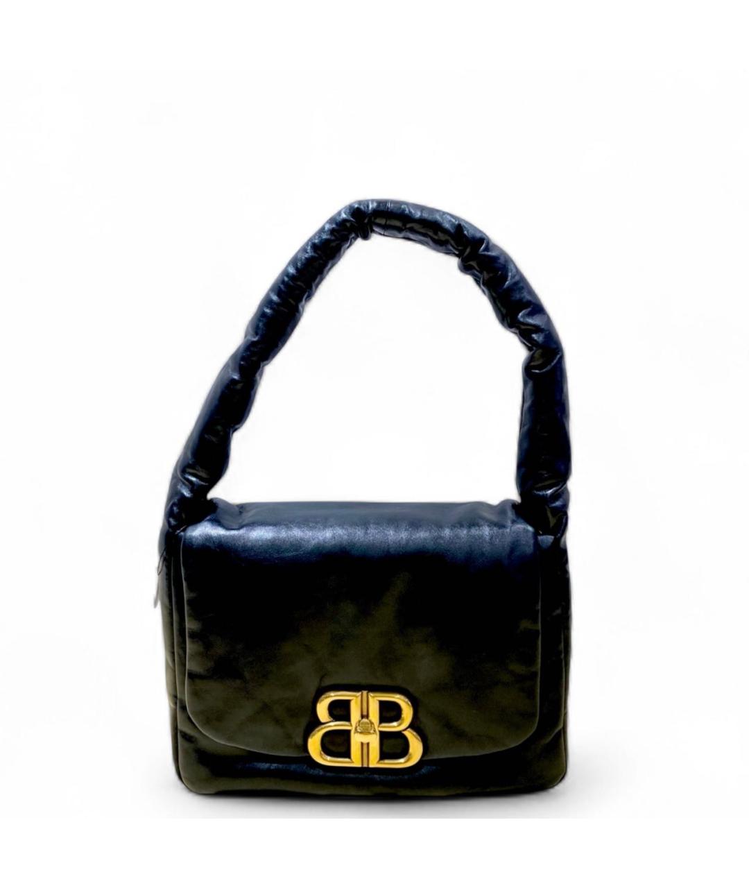 BALENCIAGA Черная кожаная сумка с короткими ручками, фото 1