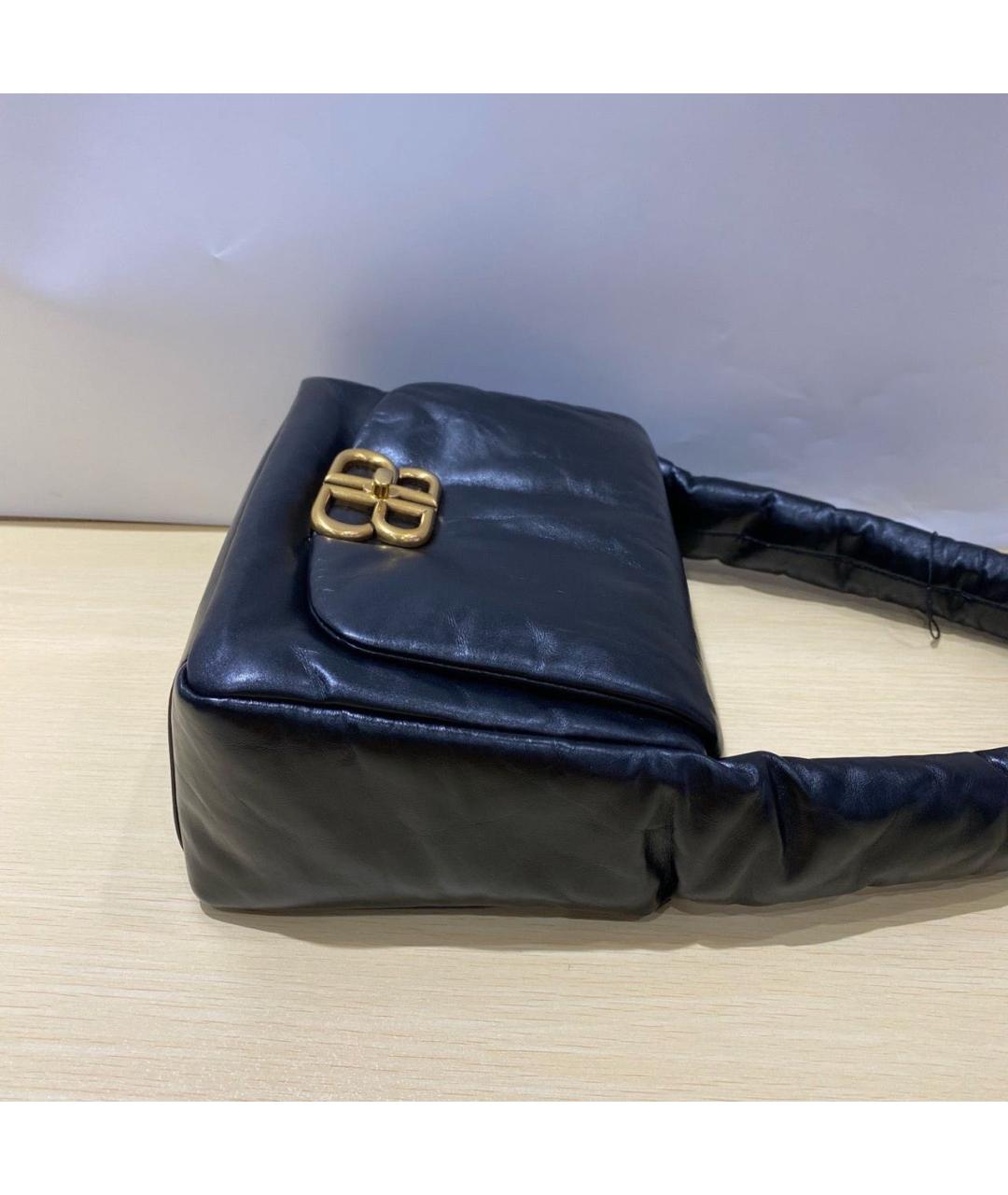 BALENCIAGA Черная кожаная сумка с короткими ручками, фото 4