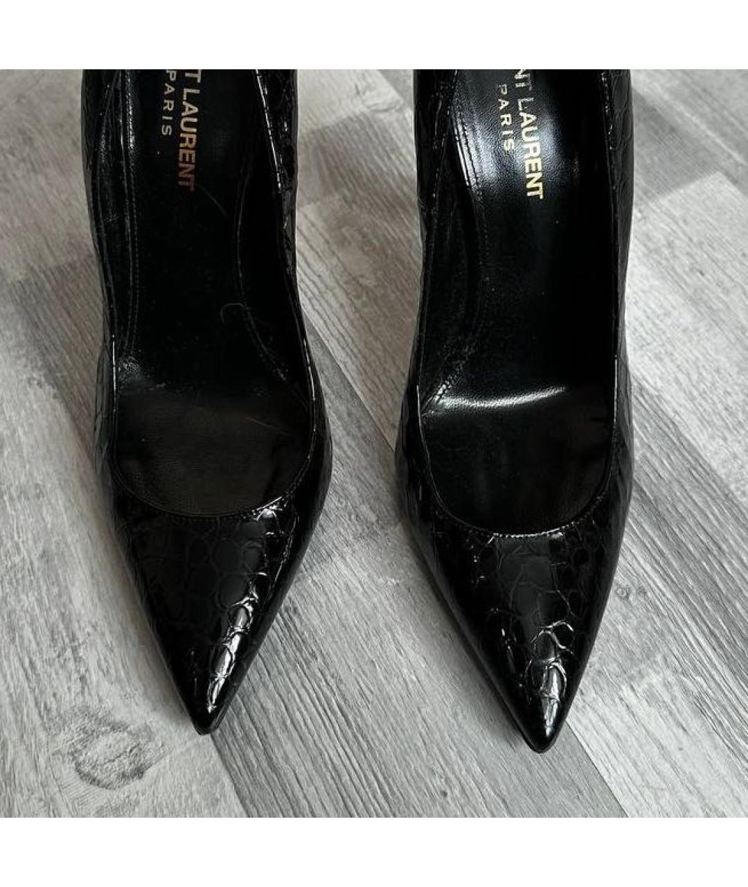 SAINT LAURENT Черные кожаные туфли, фото 5