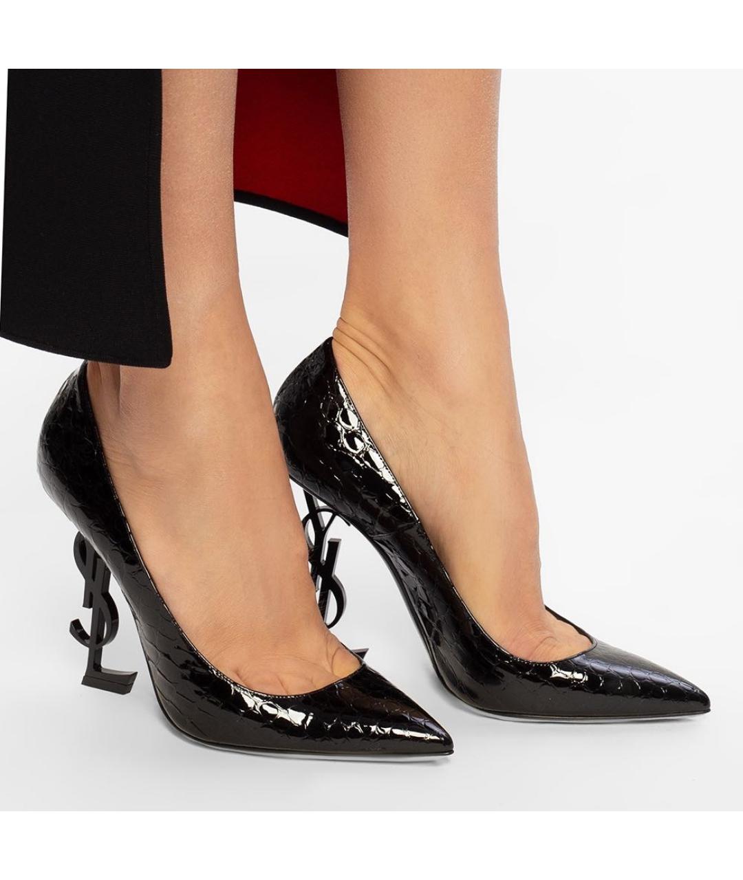 SAINT LAURENT Черные кожаные туфли, фото 3