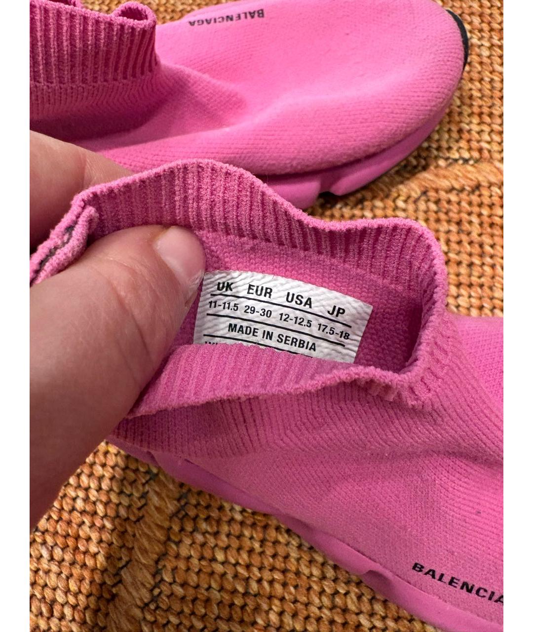 BALENCIAGA Розовые текстильные кеды, фото 3