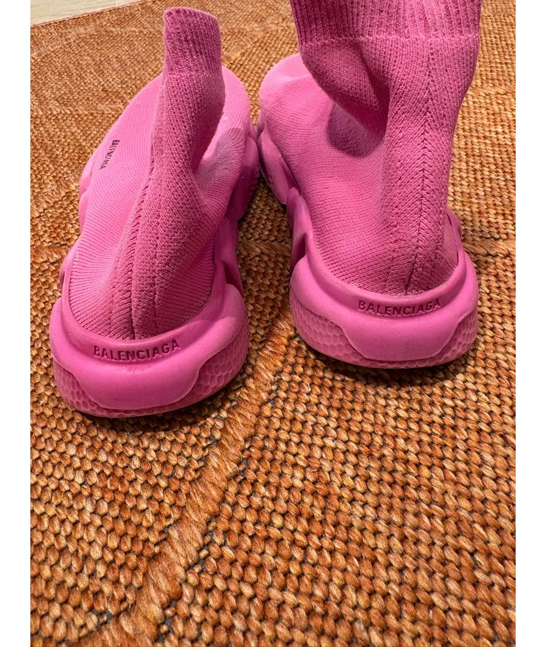BALENCIAGA Розовые текстильные кеды, фото 4