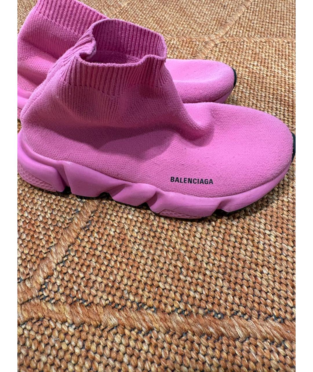 BALENCIAGA Розовые текстильные кеды, фото 5