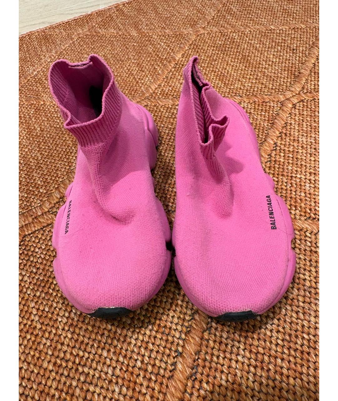 BALENCIAGA Розовые текстильные кеды, фото 2