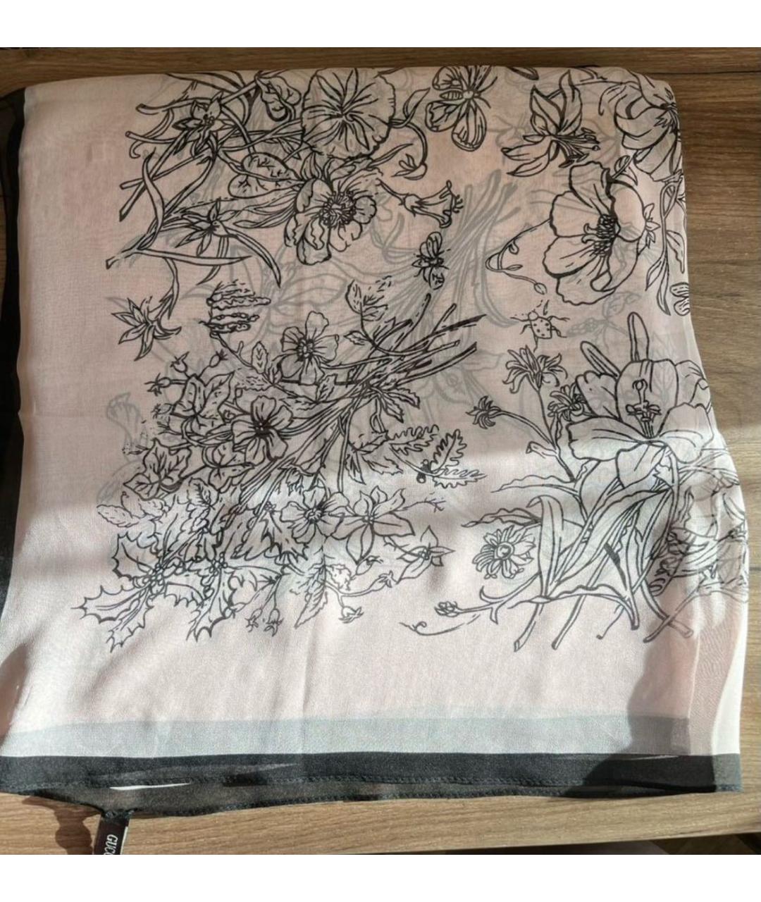 GUCCI Розовый шелковый платок, фото 3