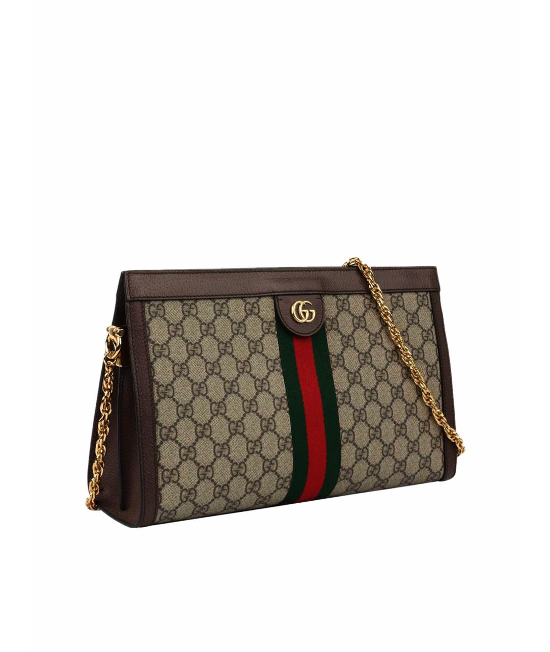 GUCCI Бежевая тканевая сумка через плечо, фото 1