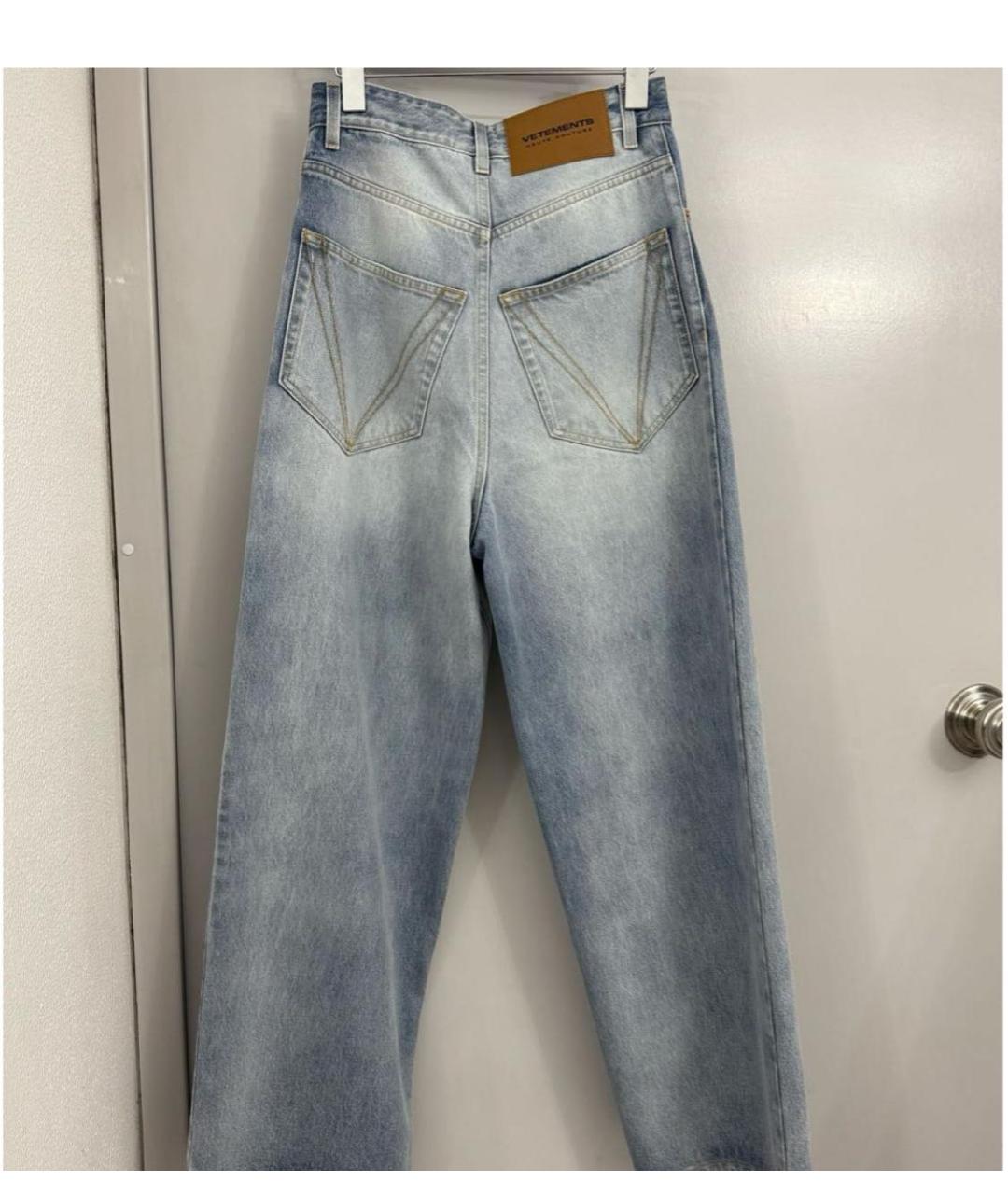 VETEMENTS Голубые хлопковые прямые джинсы, фото 2