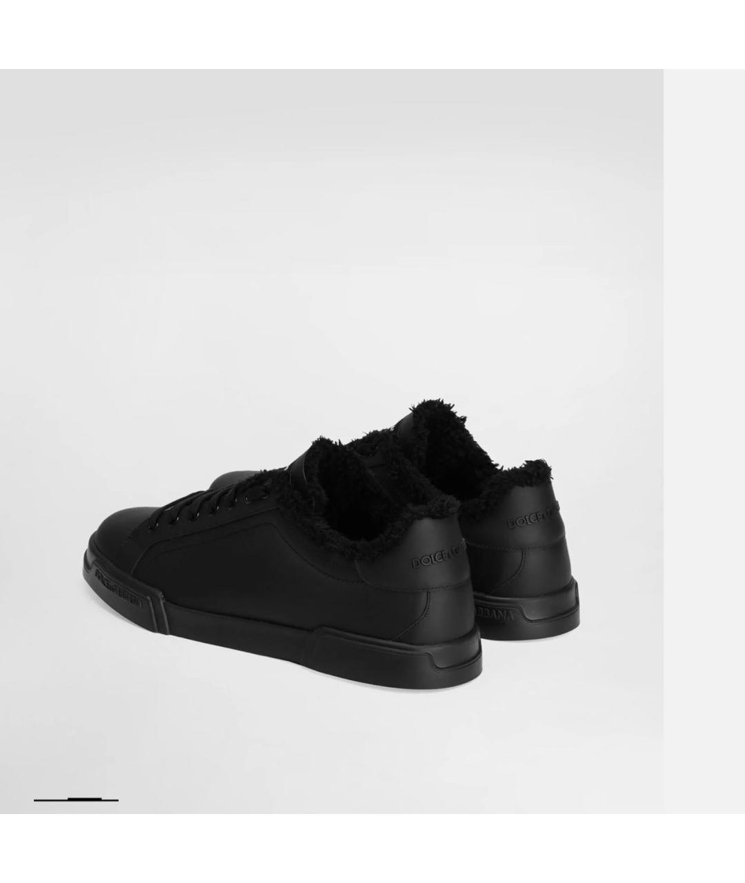 DOLCE&GABBANA Черные кожаные низкие кроссовки / кеды, фото 4