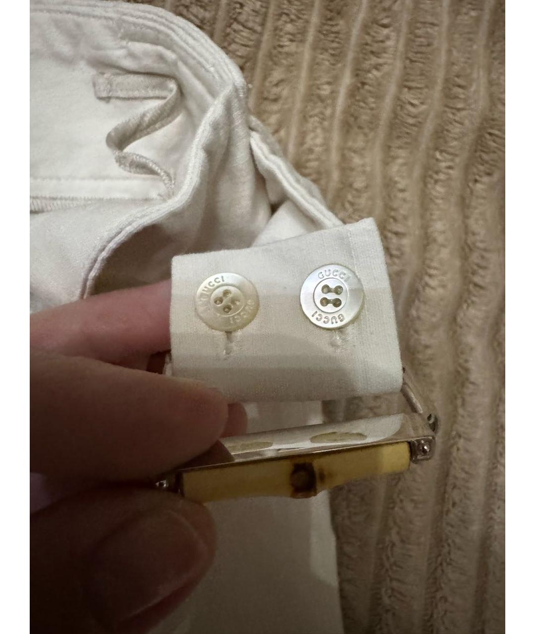 GUCCI Бежевые хлопковые прямые брюки, фото 3