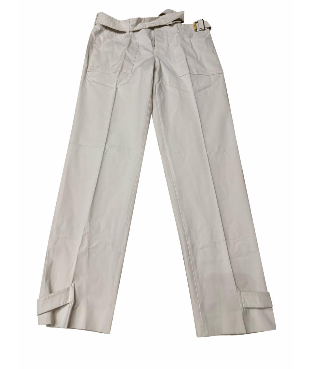 GUCCI Бежевые хлопковые прямые брюки, фото 1