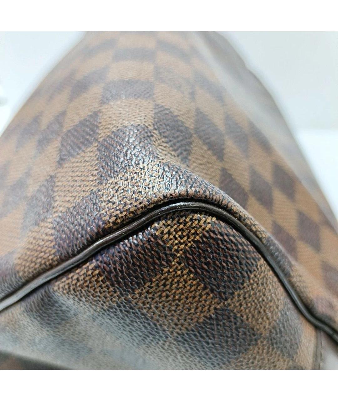 LOUIS VUITTON Коричневая кожаная сумка с короткими ручками, фото 8