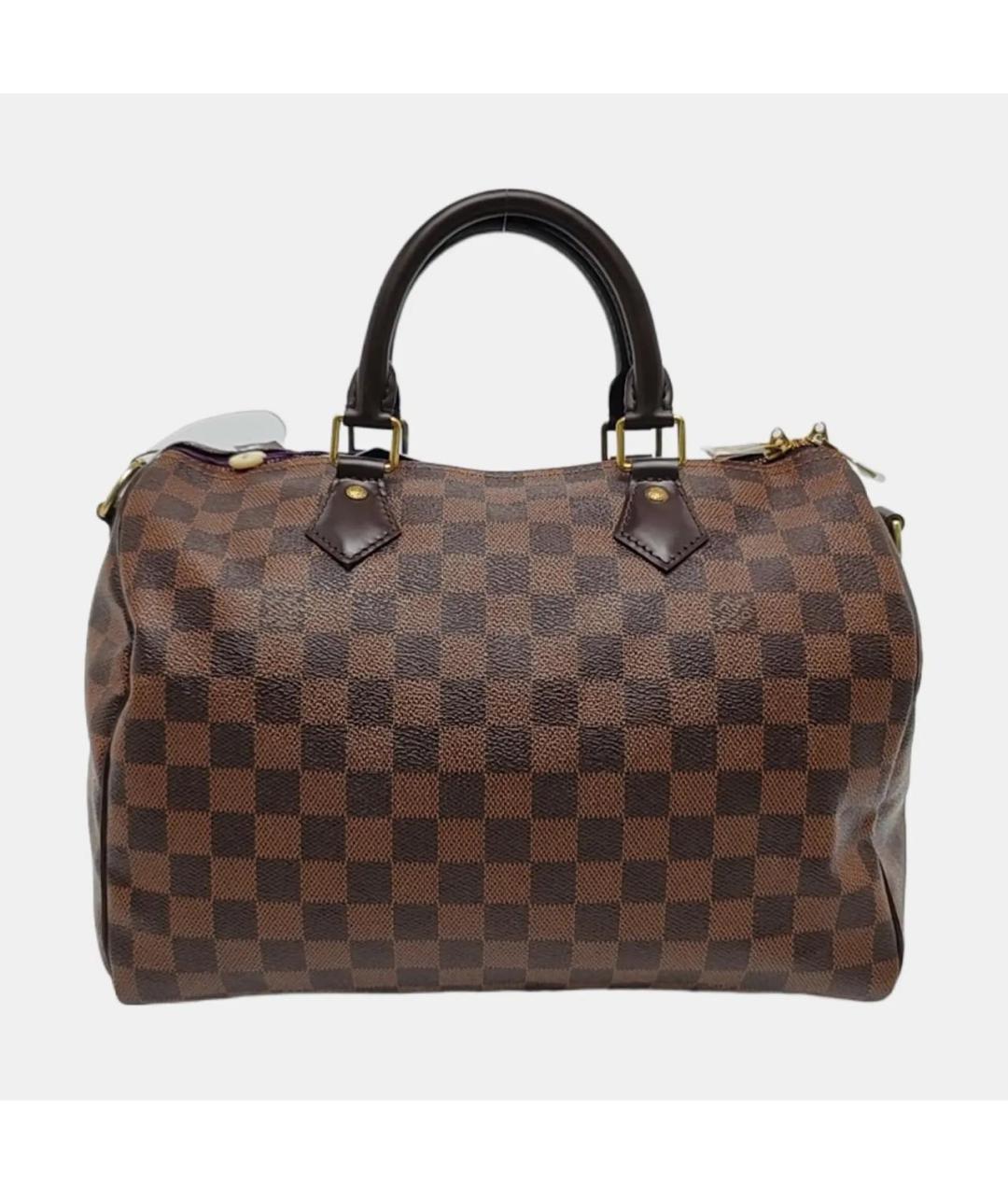 LOUIS VUITTON Коричневая кожаная сумка с короткими ручками, фото 4