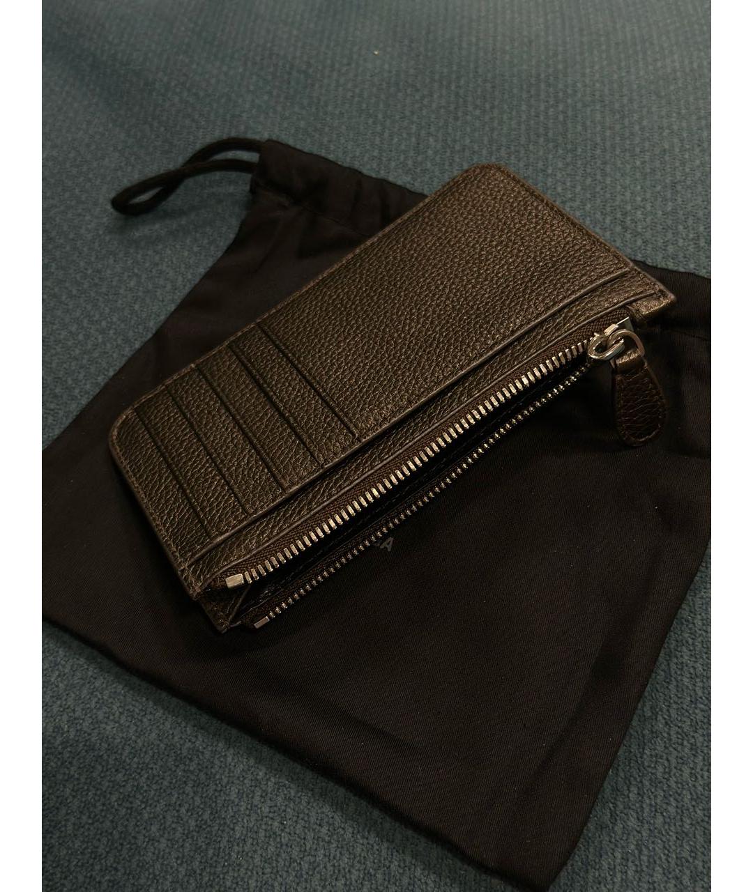 BALENCIAGA Коричневый кожаный кардхолдер, фото 3