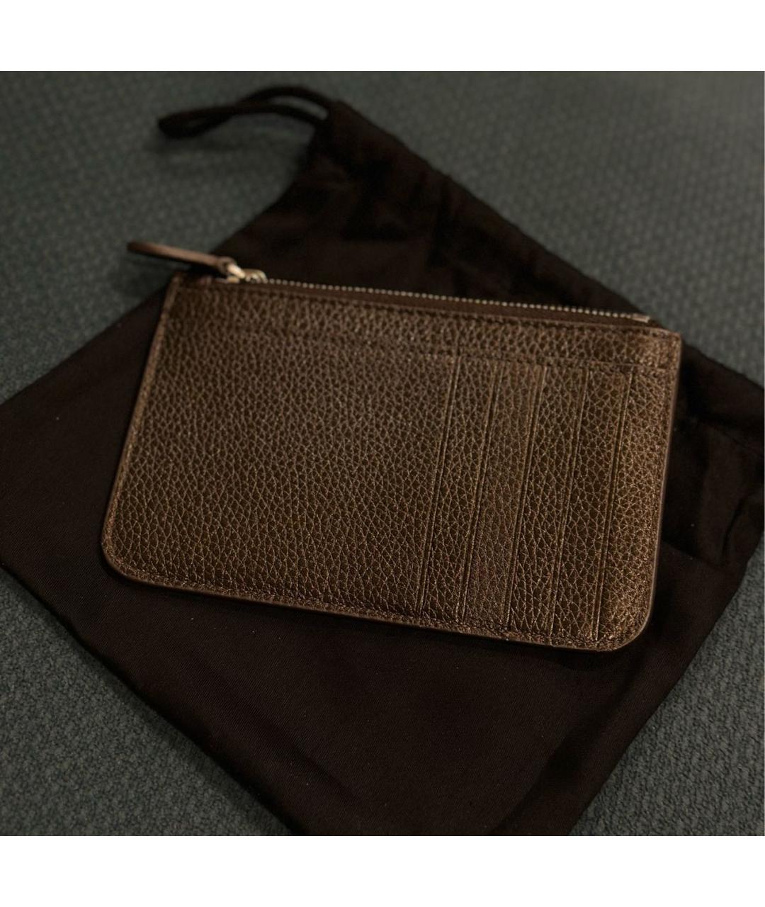 BALENCIAGA Коричневый кожаный кардхолдер, фото 2