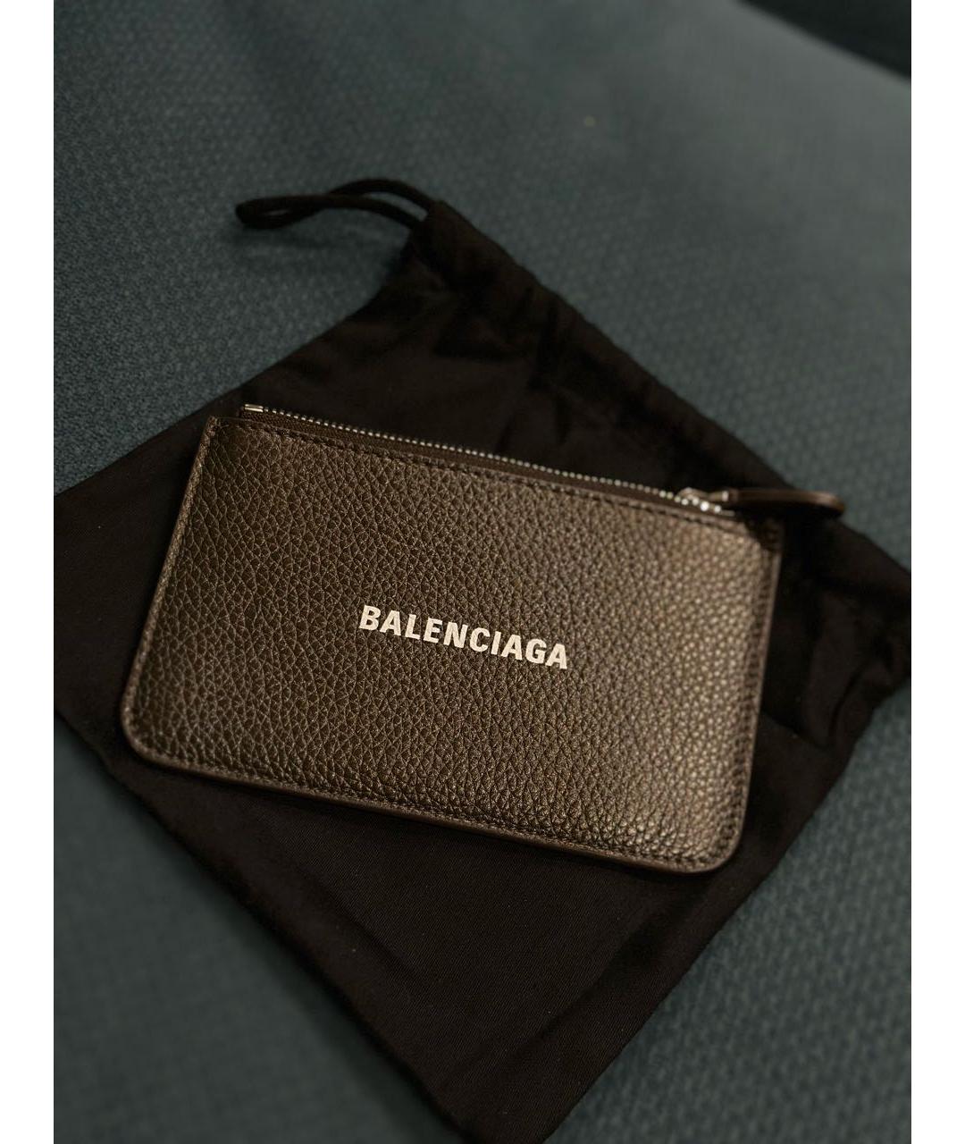 BALENCIAGA Коричневый кожаный кардхолдер, фото 4