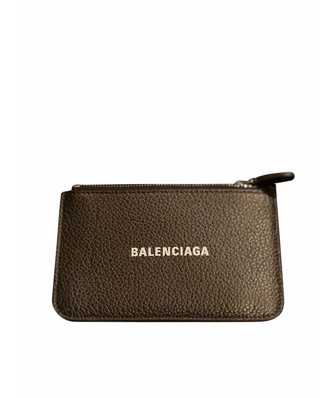 BALENCIAGA Коричневый кожаный кардхолдер, фото 1