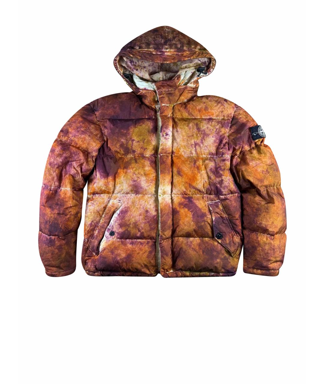 STONE ISLAND Оранжевый хлопковый пуховик, фото 1