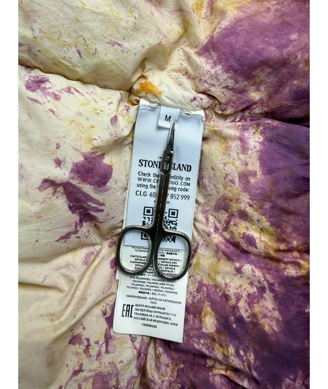 STONE ISLAND Оранжевый хлопковый пуховик, фото 8