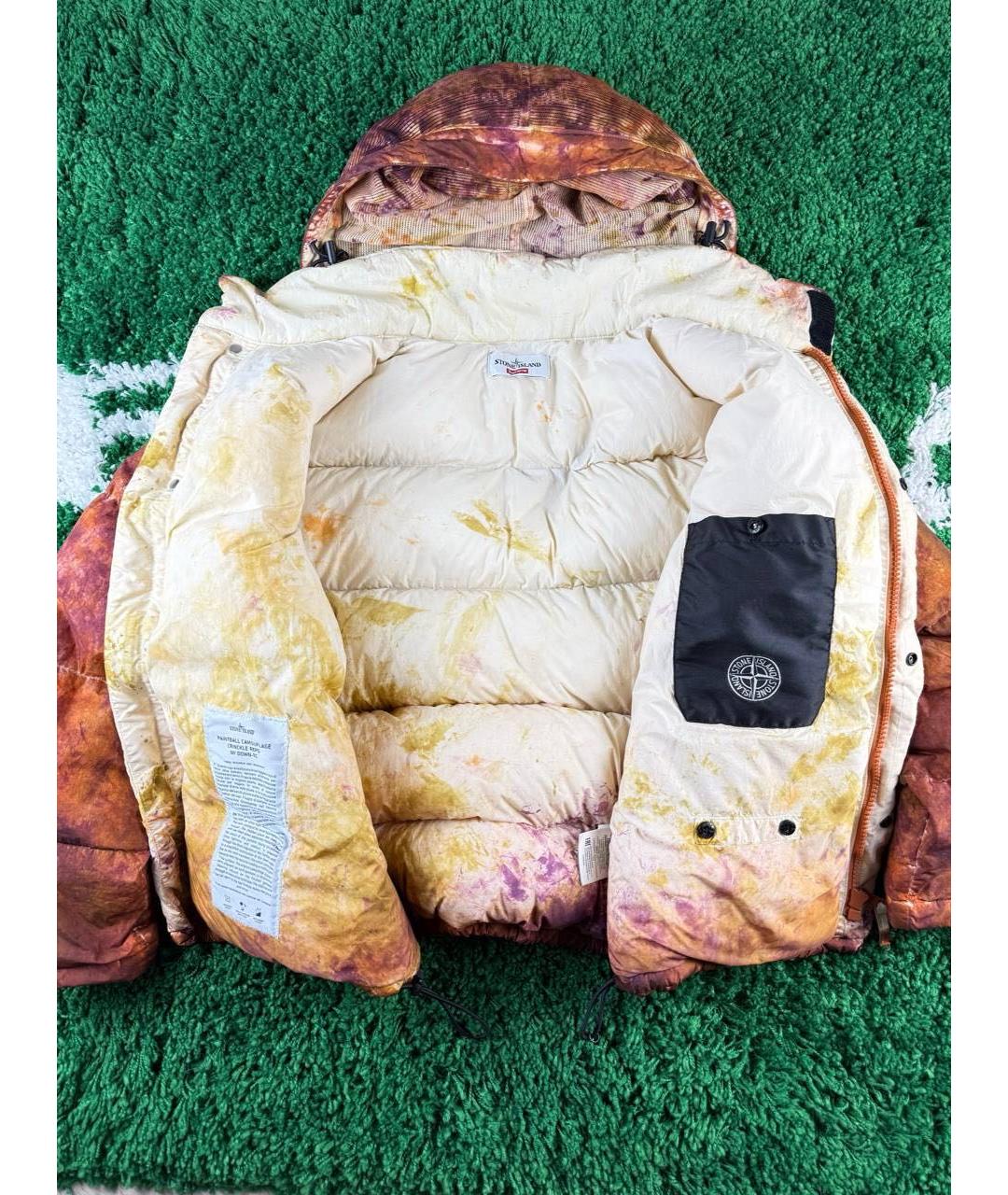 STONE ISLAND Оранжевый хлопковый пуховик, фото 5