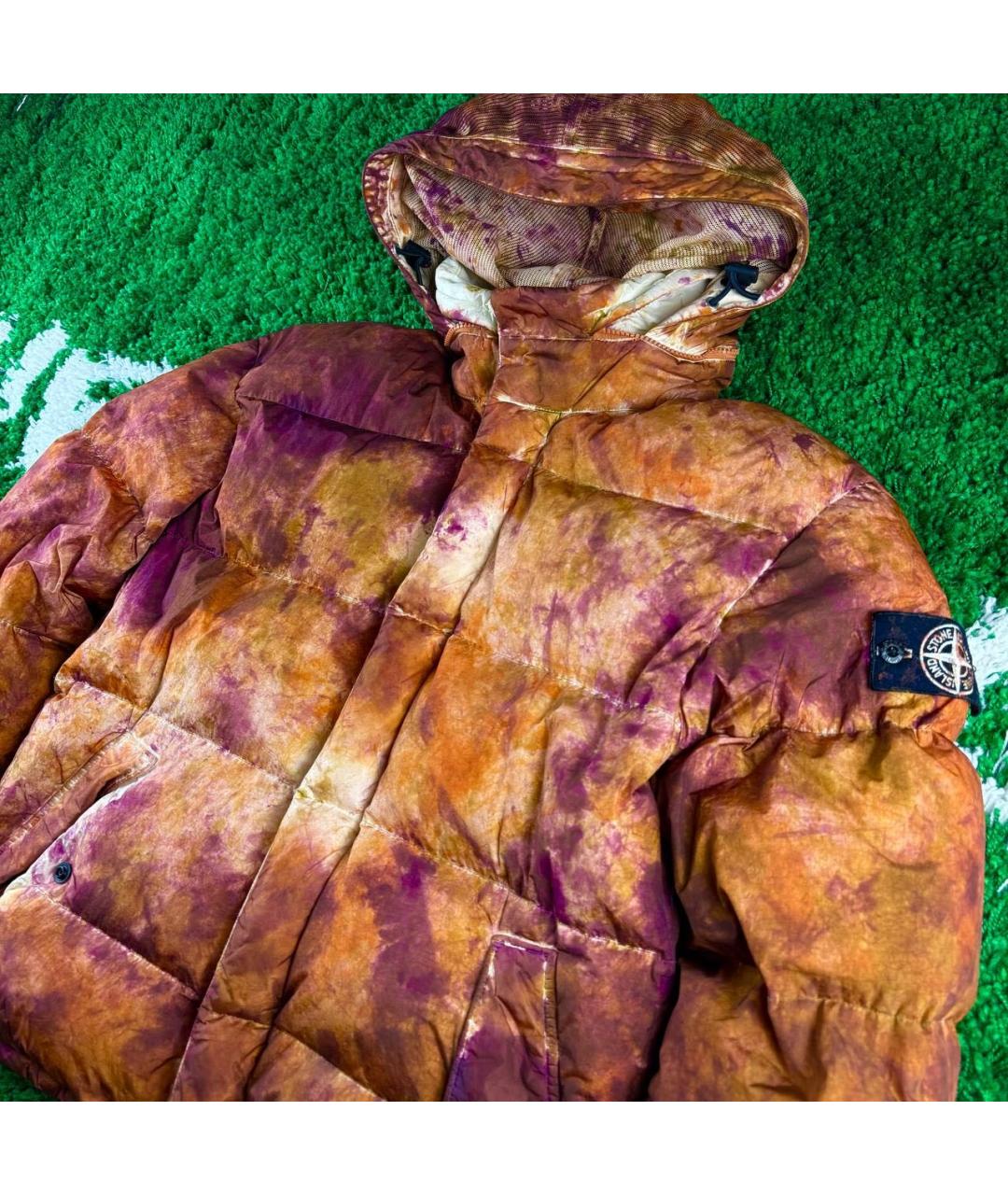 STONE ISLAND Оранжевый хлопковый пуховик, фото 2