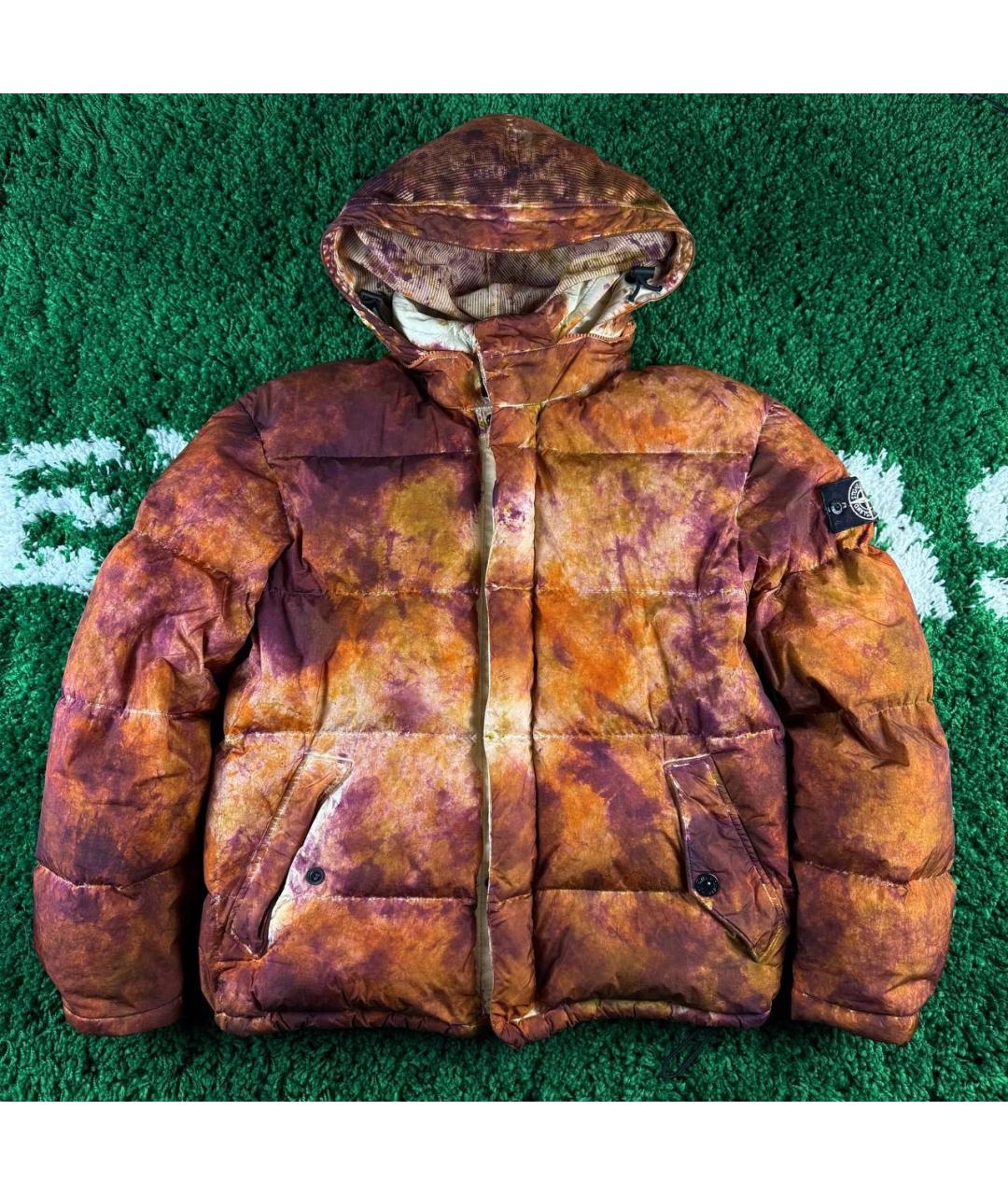 STONE ISLAND Оранжевый хлопковый пуховик, фото 9