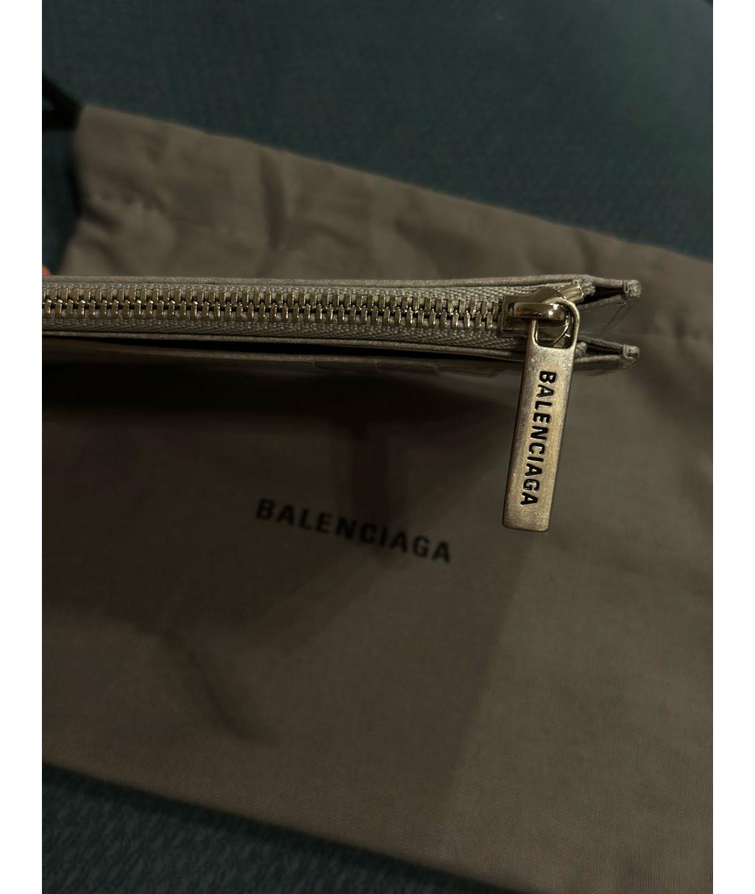 BALENCIAGA Серебрянный кожаный кардхолдер, фото 3